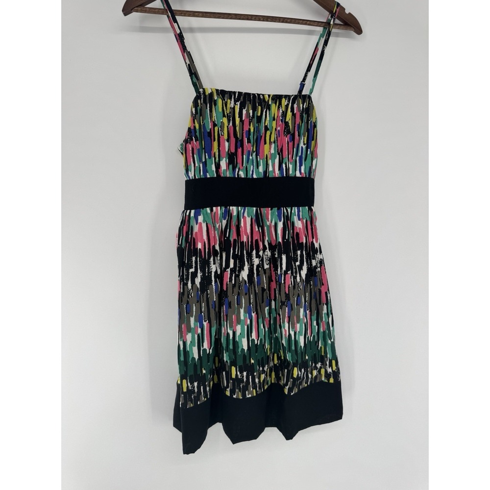 Johnny Martin Mini babydoll dress Y2K M colorful rainbow artsy boho tie back